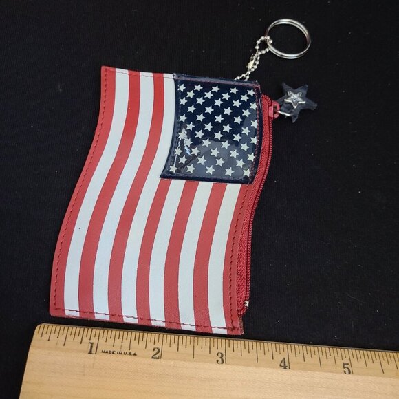 Rae Dunn PROUD AMERICAN Red Coffee Mug & ROLFS Leather US Flag Coin Purse - Picture 11 of 13